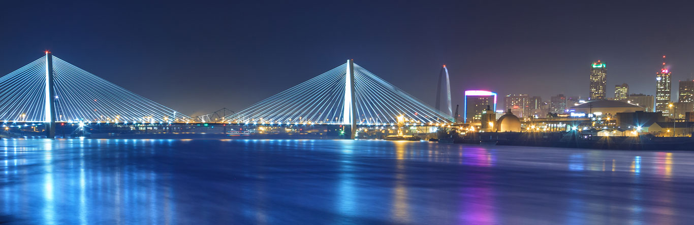 suspension bridge next to St Louis